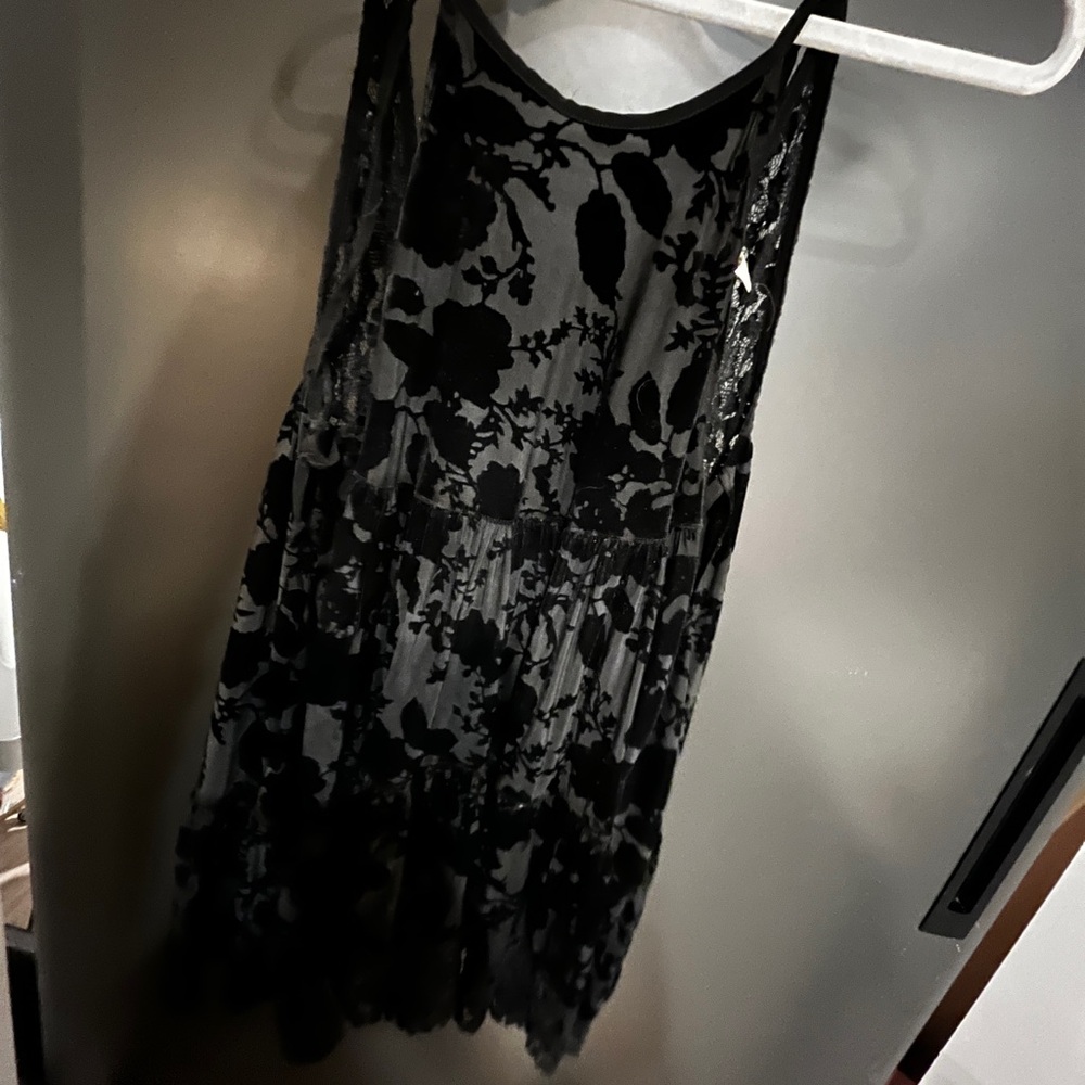 Free People Black Floral Lace Dress